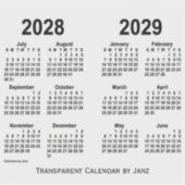 2028-2029 Transparante agenda van Janz Sticker (Voorkant)