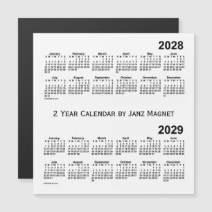 2028-2029 Witte kalender van 2 jaar door Janz Magn
