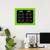 2028-2029 Yellowgreen Neon School Calendar van Jan Poster (Thuiskantoor)