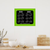 2028-2029 Yellowgreen Neon School Calendar van Jan Poster (Keuken)