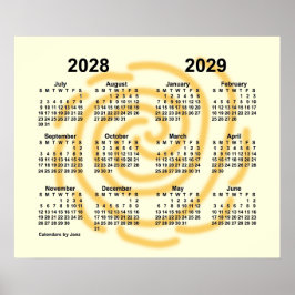 2028-2029 Zonnedagen Schooljaar Agenda van Janz Poster