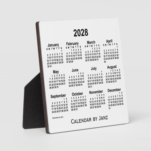 2028 Agenda van de witte schijf van Janz Fotoplaat (Voorkant)
