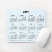 2028 Alice Blue 52 weken ISO-kalender van Janz Muismat (Met muis)