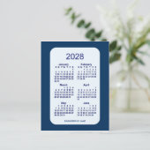 2028 Alice Blue 6 Month Mini Calendar van Janz Briefkaart (Staand voorkant)