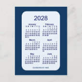 2028 Alice Blue 6 Month Mini Calendar van Janz Briefkaart (Voorkant)
