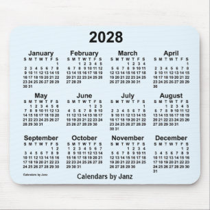 2028 Alice Blue Calendar van Janz Muismat