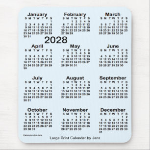 2028 Alice Blue Large Print Calendar van Janz Muismat