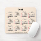 2028 Antiek wit 52 weken ISO-kalender door Janz Muismat (Met muis)