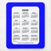 2028 Blue Two Tone Holiday Calendar van Janz Muismat (Voorkant)