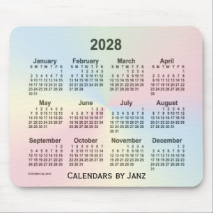 2028 de Kalender van de Wolk van de Regenboog door Muismat