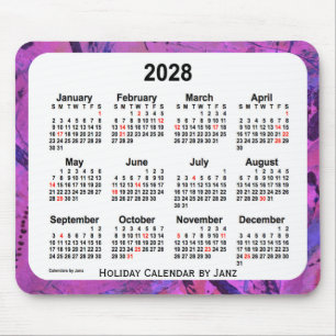 2028 de Magenta Kalender van de Kunst van de Muismat