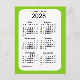 2028 Geel Groen 6-maandelijkse Mini Agenda van Jan Briefkaart