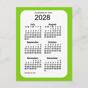 2028 Geel Groen 6-maandelijkse Mini Agenda van Jan Briefkaart