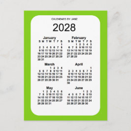 2028 Geel Groen 6-maandelijkse Mini Agenda van Jan Briefkaart