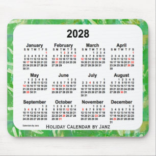 2028 Green Holiday Art Agenda van de Janz-Muismat Muismat