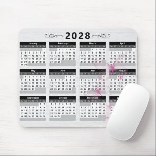 2028 Kalender Vlinders Op Hout Muismat