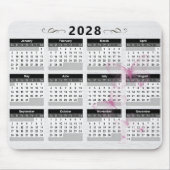 2028 Kalender Vlinders Op Hout Muismat (Voorkant)