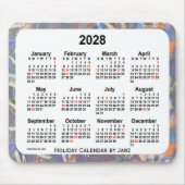 2028 Kunstkalender voor feestdagen door Janz-Muism Muismat (Voorkant)