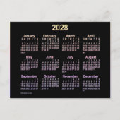 2028 Neon Ipanema Mini Calendar van Janz Briefkaart (Voorkant)