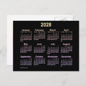 2028 Neon Ipanema Mini Kalender van Janz Briefkaart (Voorkant / Achterkant)