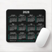 2028 Neon White 52 weken ISO-kalender door Janz Muismat (Met muis)
