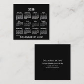 2028 Neon White Agenda van Janz Vierkante Visitekaartje (Voorkant / Achterkant)