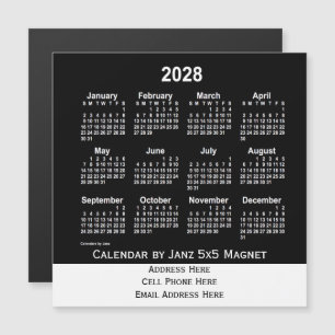 2028 Neon White Business Calendar van Janz
