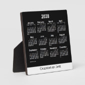 2028 Neon White Desk Calendar van Janz Fotoplaat (Voorkant)