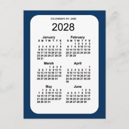 2028 Politiedoos blauw 6 maanden Mini Agenda van J Briefkaart