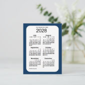 2028 Politiedoos blauw 6 maanden Mini Agenda van J Briefkaart (Staand voorkant)