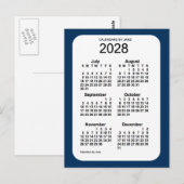 2028 Politiedoos blauw 6 maanden Mini Agenda van J Briefkaart (Voorkant / Achterkant)
