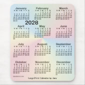 2028 Rainbow Cloud Large Print Calendar van Janz Muismat (Voorkant)