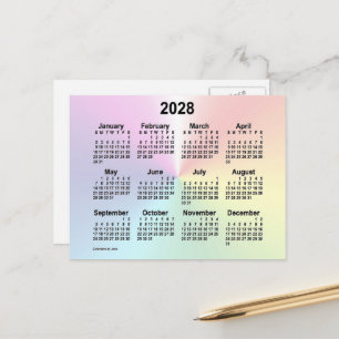 2028 Rainbow Cloud Mini Calendar van Janz Briefkaart