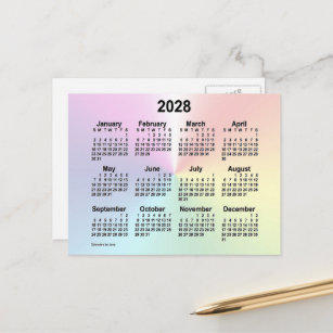 2028 Rainbow Cloud Mini Calendar van Janz Briefkaart