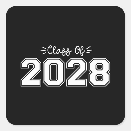 2028 senioren, Klasse van 2028 Afstuderen Vierkante Sticker (Voorkant)