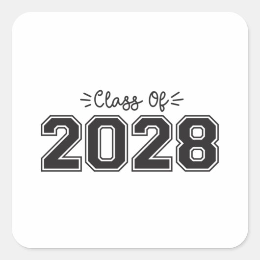 2028 senioren, Klasse van 2028 Afstuderen Vierkante Sticker (Voorkant)