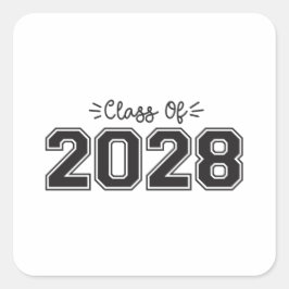 2028 senioren, Klasse van 2028 Afstuderen Vierkante Sticker