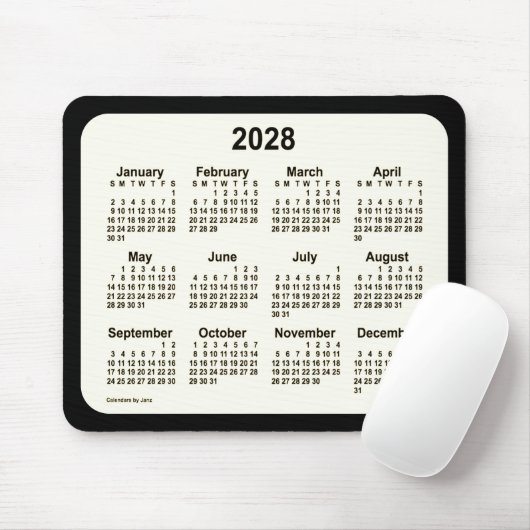 2028 Sepia over de zwarte agenda van Janz Two Tone Muismat (Met muis)