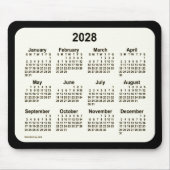2028 Sepia over de zwarte agenda van Janz Two Tone Muismat (Voorkant)