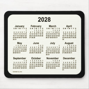 2028 Sepia over de zwarte agenda van Janz Two Tone Muismat