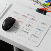 2028 VOLLEDIGE JAAR KALENDER PASTEL HANDGESCHREVEN MUISMAT