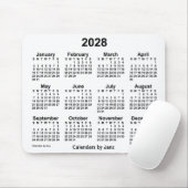 2028 White Calendar van Janz Muismat (Met muis)