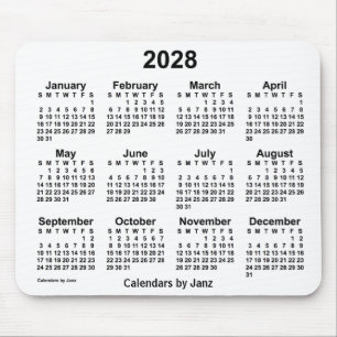 2028 White Calendar van Janz Muismat
