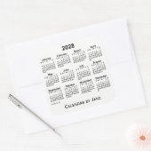 2028 White Calendar van Janz Square Sticker (Envelop)