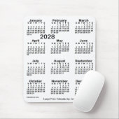 2028 White Large Print Calendar van Janz Muismat (Met muis)