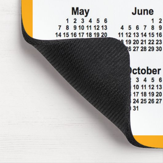 2028 White on Oranje Calendar by Janz Two Tone Muismat (Hoek)