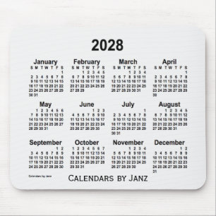 2028 White Smoke Calendar van Janz Muismat