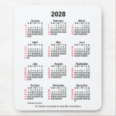 2028 Witte 52 weken ISO-kalender door Janz Muismat (Voorkant)