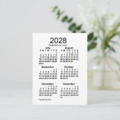 2028 Witte 6 maanden Mini Agenda van Janz Briefkaart (Staand voorkant)