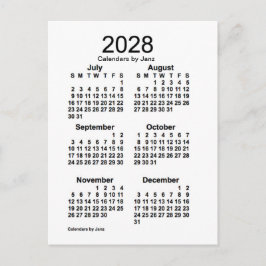 2028 Witte 6 maanden Mini Agenda van Janz Briefkaart